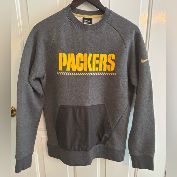 Nike Green Bay Packers Crewneck Sweatshirt Men’s Medium Gray NFL Pullover - Picture 4 of 11
